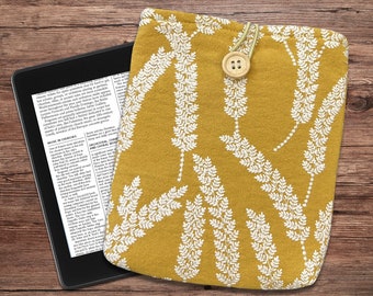 Épis de blé brodés Housse Kindle, housse livre rembourrée, pochette livre Kindle Paperwhite, housse Kindle Oasis, jolie pochette livre