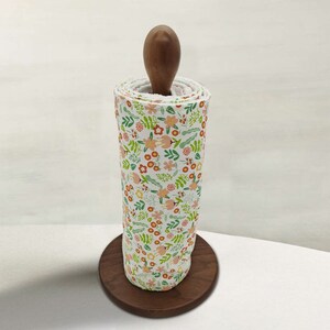 Toalhas sem papel com encaixes, desperdício zero pré-enrolado, roupas de cozinha, rolo de toalhas de papel reutilizáveis, toalhas de prato florais coloridas