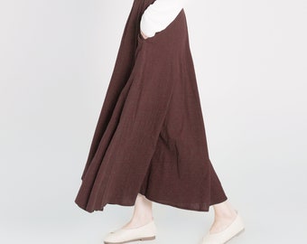 Custom size cotton skirt loose skirts A-line elastic waist skirt travel skirt beach skirt Caramel christmas gift