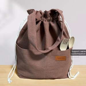 Name Benutzerdefinierte Kühltasche mit Kordelzugverschluss, Reisetasche, Organizer Tasche für Frauen oder Männer Ziegelrot