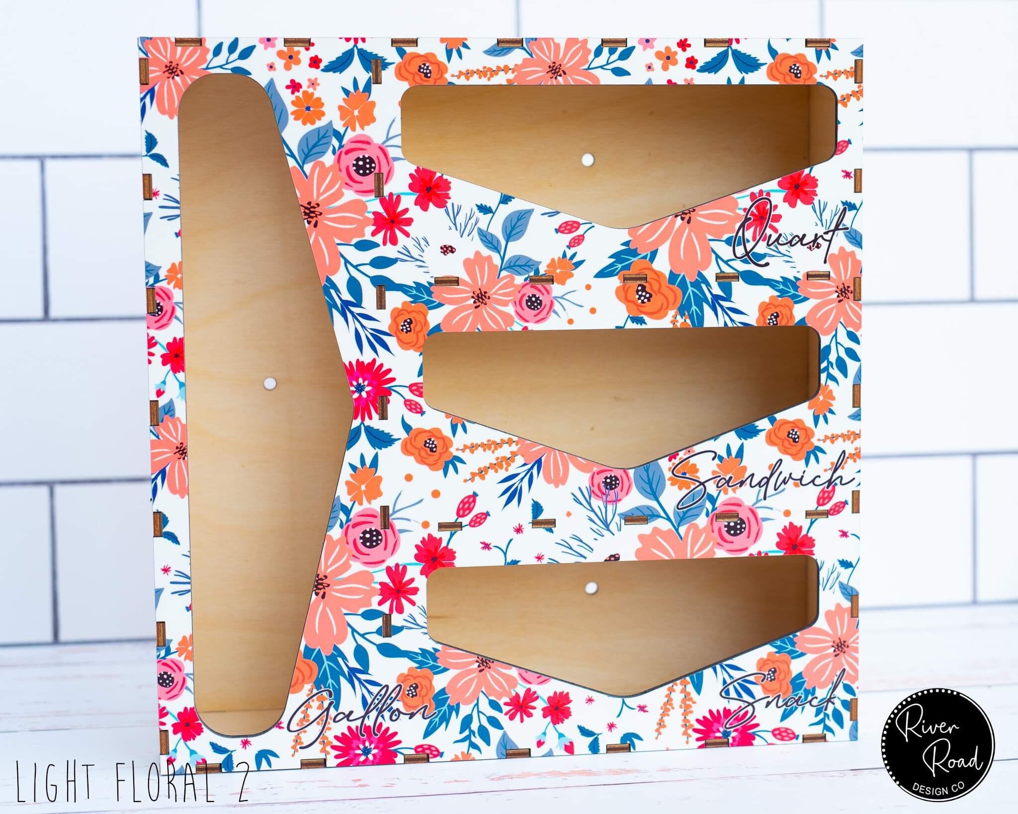 Sandwich Bag Organizer Patterned Bag Organization Wooden Etsy