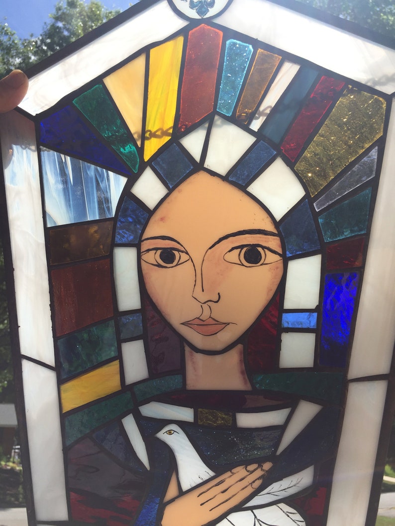 Joan of Arc Tiffany Stained Glass Hanging Etsy