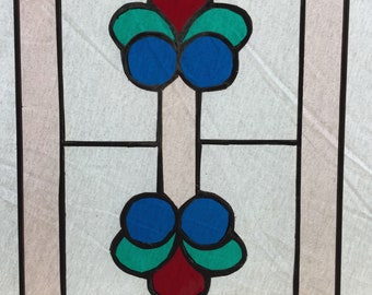 Old Fashioned Decorative Stained Glass Panels Set of 4