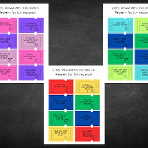 Printable Kids Reward Coupons: Chore Chart Tickets (Instant Download PDF)