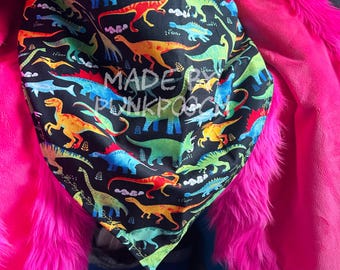 Fursuit Sized Bandanas, Collars, Dinosaur Print, Magnetic