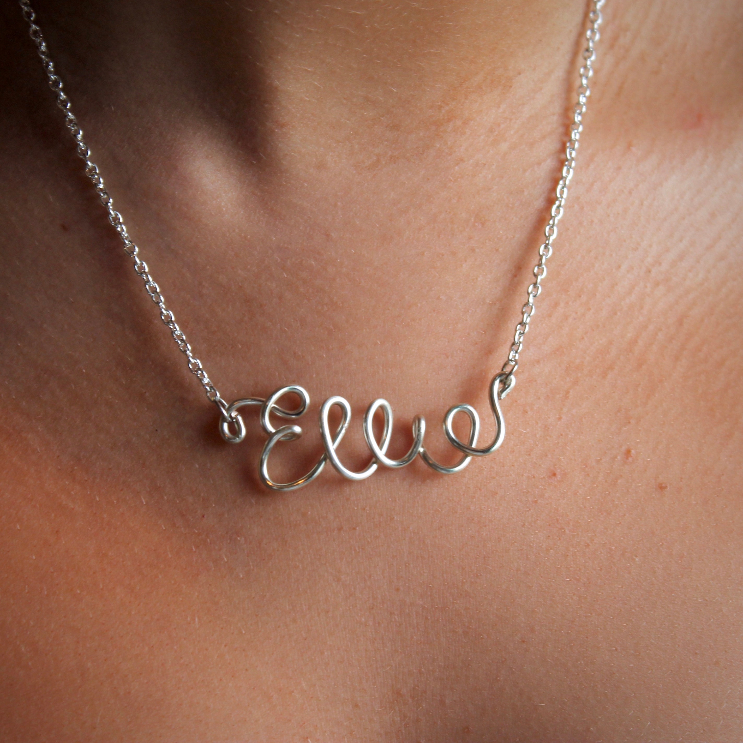 Custom handmade wire name necklace Etsy