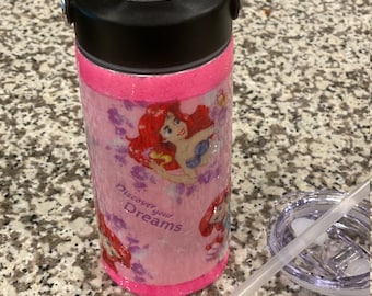 Little Mermaid 16oz Stainless Steel Hydrofit Tumbler includes Additional Push Lid & Straw