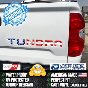 USA Flag Vinyl Decal Tailgate Letters Insert Sticker for TOYOTA TUNDRA 2014-2021