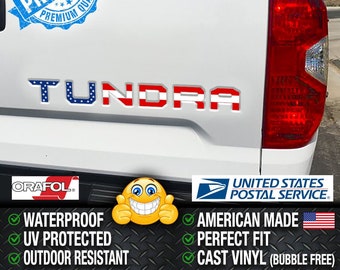USA Flag Vinyl Decal Tailgate Letters Insert Sticker for TOYOTA TUNDRA 2014-2021