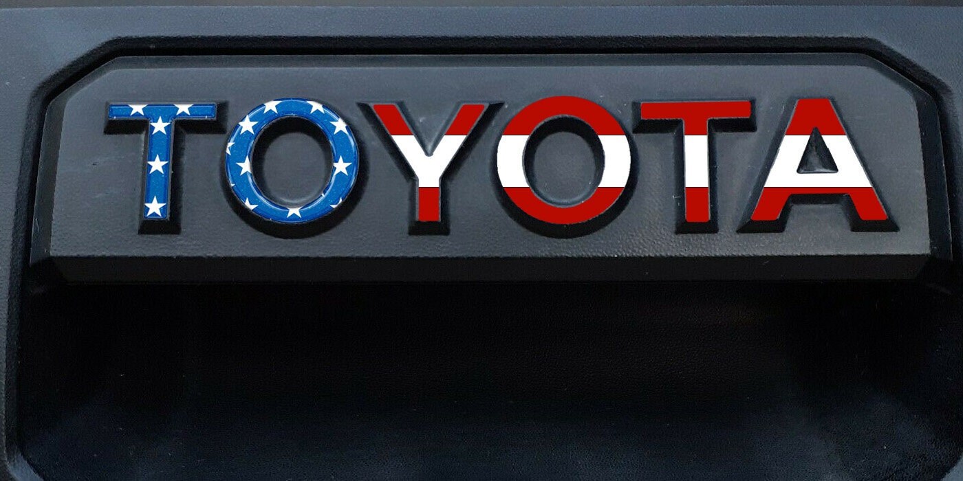 Fits 2014-2023 Toyota -Tacoma and Tundra 3M USA Flag Handle Decals