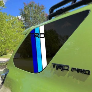 Fits 2010-2023 Toyota 4Runner Retro PRECUT Window Racing Stripes, TRD Flag, Yellow Orange Red Sticker Easy Install Waterproof, Fast Shipping