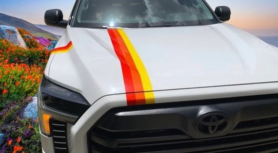 Toyota Tundra TRD Retro Hood 3M Decals, Yellow Orange Red Stickers
