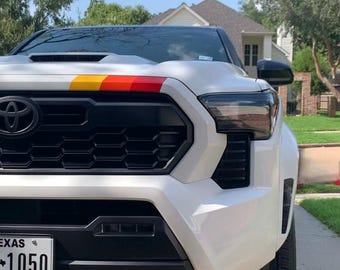 2024 Toyota Tacoma TRD Retro Front Hood 3M Decals, yellow orange red stickers, trd flag, high quality oracal brand, waterproof, easy install