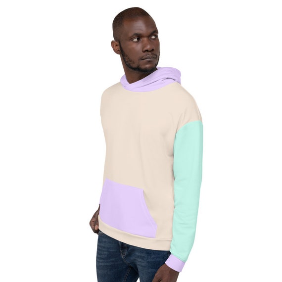 Pastel colour outlet block hoodie