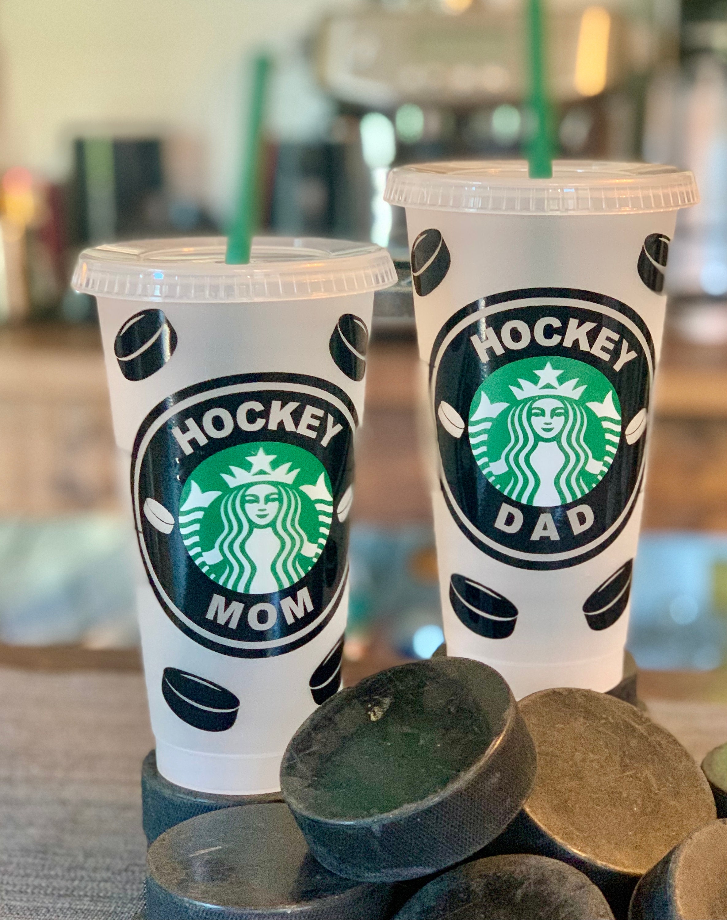 Download Hockey Mom Hockey Dad Starbucks SVG & studio files for | Etsy