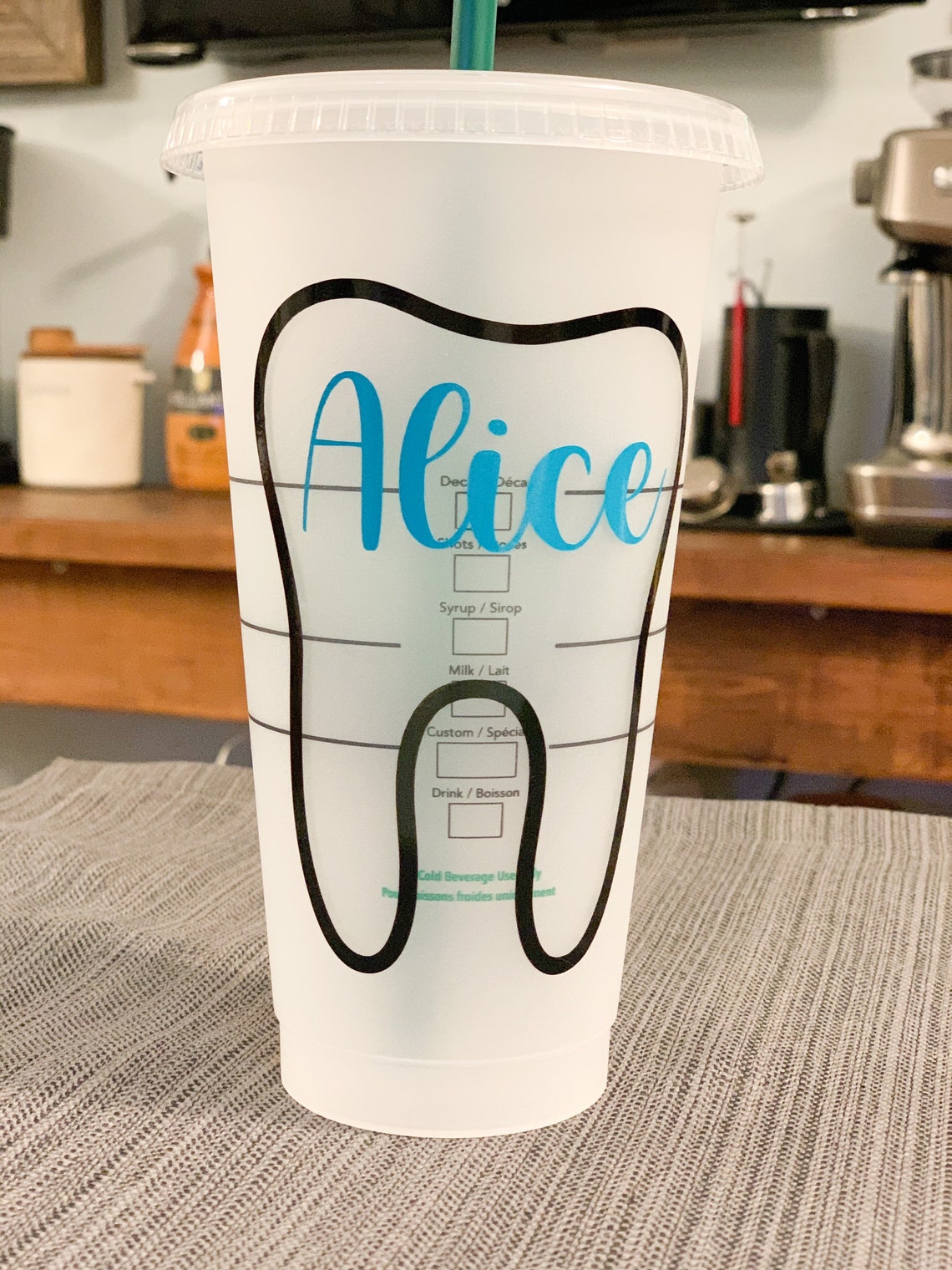 Dental Assistant cup with name inside of tooth Etsy