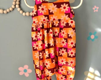 Floral romper for girls|kids rompers|baby girl romper|kids handmade summer clothing|kids handmade romper| cute rompers for girls|pink romper