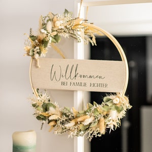 Einzigartiger Türkranz Deluxe mit Trockenblumen personalisierte Geschenke Hochzeit, Geburtstag, home decor Bild 3