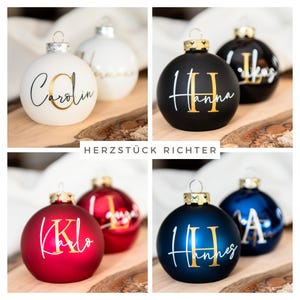Bola navideña elegantemente personalizada - 8 cm - de cristal auténtico con letra inicial