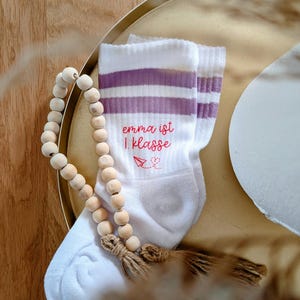 Personalized school enrollment socks for schoolchildren 2025 | Gift for school enrollment girl boy | Name & class | School cone idea