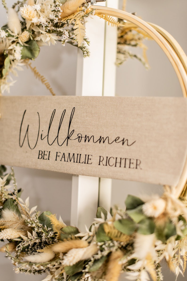 Einzigartiger Türkranz Deluxe mit Trockenblumen personalisierte Geschenke Hochzeit, Geburtstag, home decor Bild 4