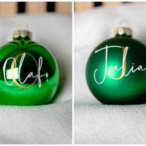 Stylishly personalized Christmas ball 8 cm in real glass with initial letter image 8