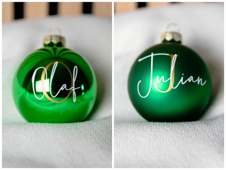 Stylishly personalized Christmas ball 8 cm in real glass with initial letter image 8