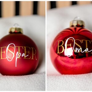 Stylishly personalized Christmas ball 8 cm in real glass with initial letter image 3