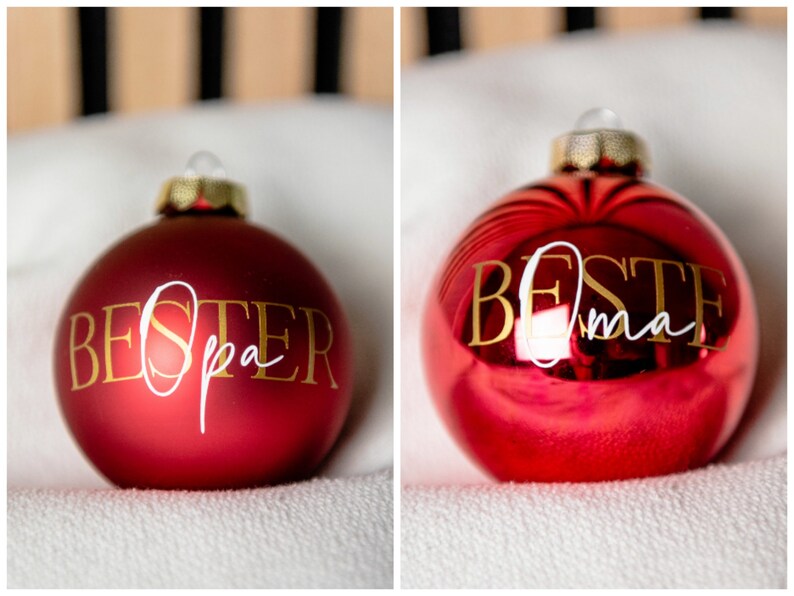 Stylishly personalized Christmas ball 8 cm in real glass with initial letter image 3