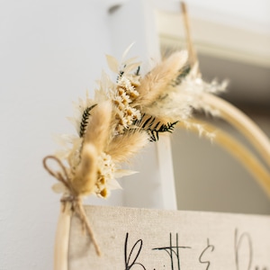 Unique door wreath with dried flowers natural-white-green personalized gifts Wedding, birthday, home decor image 8