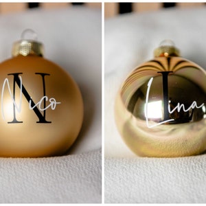 Stylishly personalized Christmas ball 8 cm in real glass with initial letter image 7