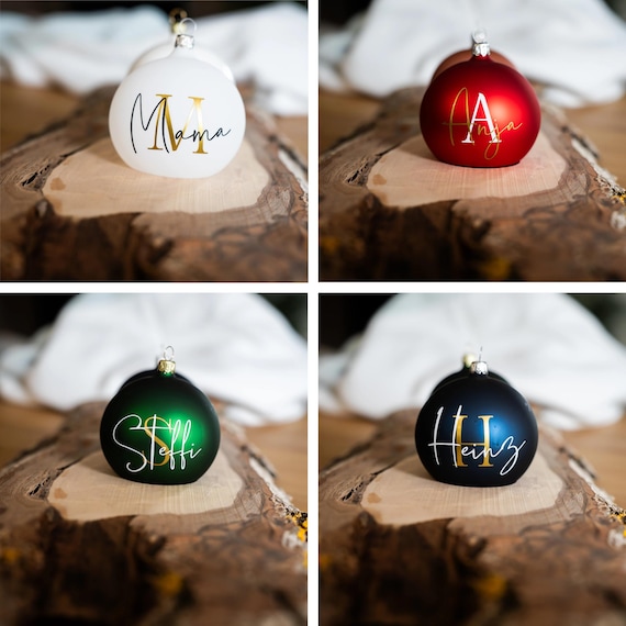 Boule De Noël Personnalisable Avec Noms - Modèles De 2 à 6 Personnages, Décoration Familiale Cadeau Personnalisé - 5