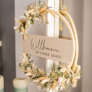 Einzigartiger Türkranz Deluxe mit Trockenblumen personalisierte Geschenke Hochzeit, Geburtstag, home decor Bild 1