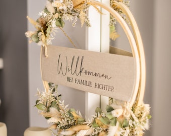 Einzigartiger Türkranz "Deluxe" mit Trockenblumen | personalisierte Geschenke | Hochzeit, Geburtstag, home decor