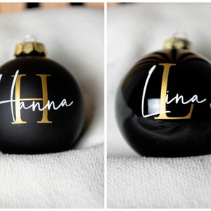 Stylishly personalized Christmas ball 8 cm in real glass with initial letter image 9