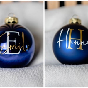 Stylishly personalized Christmas ball 8 cm in real glass with initial letter image 6