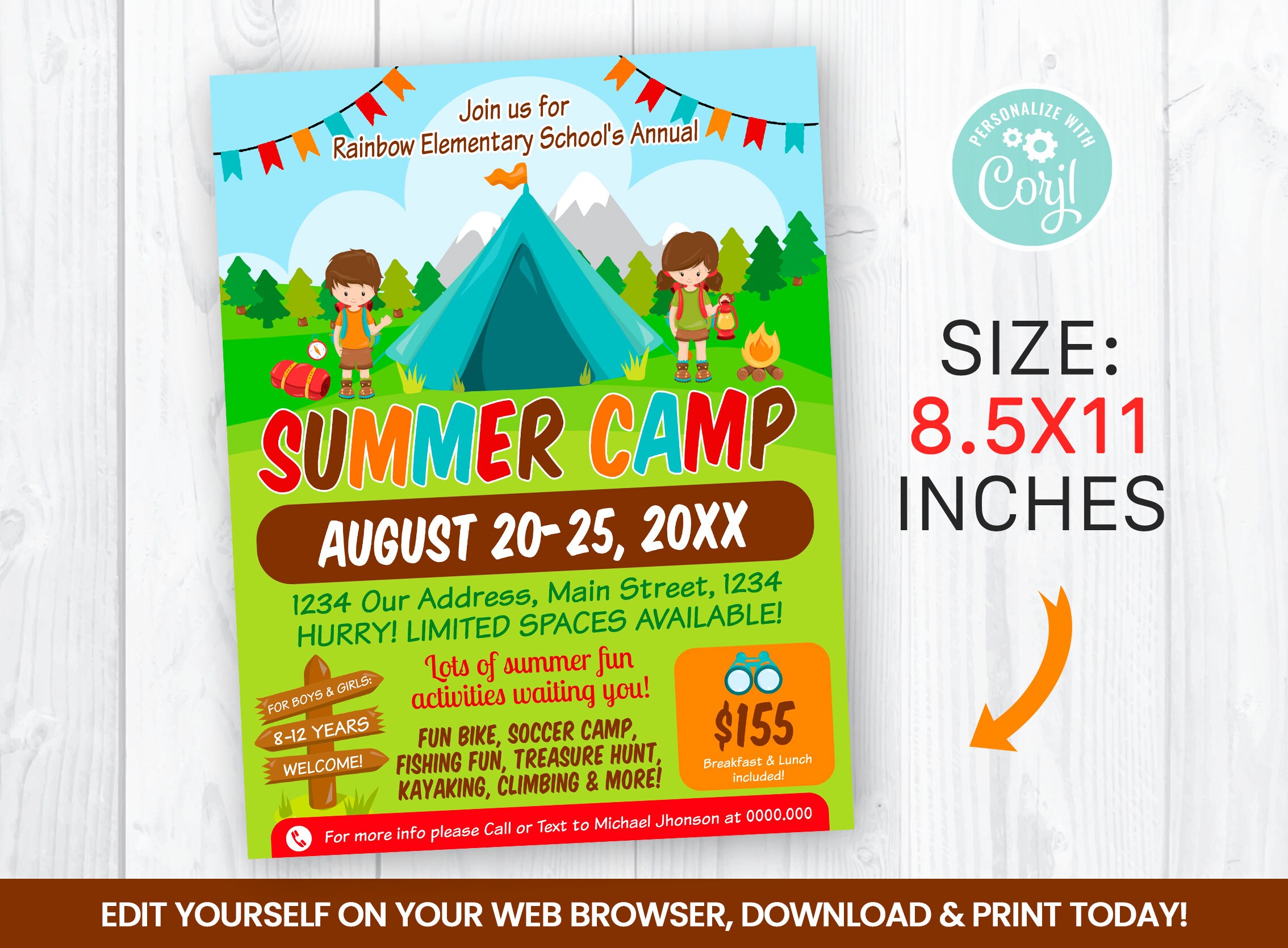 EDITABLE Kids Summer Camp Flyer Template Charity Non Profit - Etsy Denmark