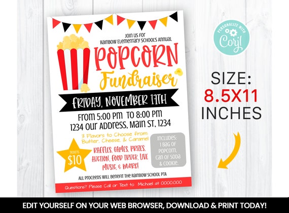 EDITABLE Popcorn Fundraiser Flyer Template Charity Non Profit Etsy editable-popcorn-fundraiser-flyer-template-charity-non-profit-etsy