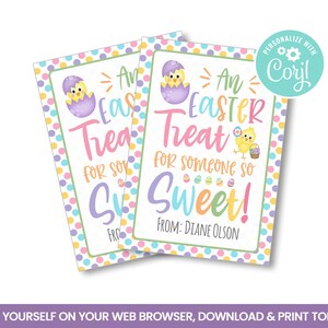 BEWERKBARE Happy Easter afdrukbare cadeaulabels, Egg Hunt Treat tags ideeën, kinderen, leraar waardering zelf bewerken gunsten, DIRECT TOEGANG