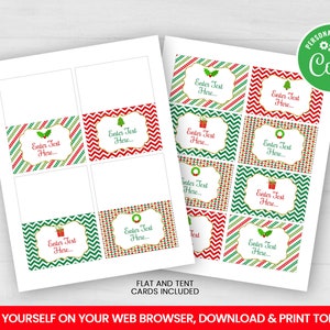 Editable Christmas Food Tent Cards Happy Holidays Place - Etsy
