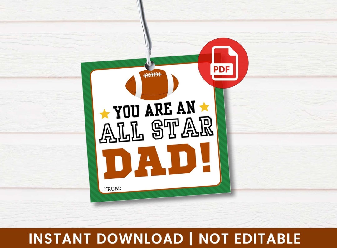Printable Football Themed Gift Tags, Sports DIY Father's Day Treat Tags ...