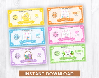 Easter Bunny Dollars, Printable Chick and Bunny Bucks, Happy Easter Money Activity, PDF INSTANT DOWNLOAD