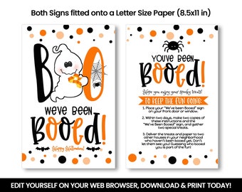 EDITABLE We've Been Booed Sign, You've Been Booed,  Boo Ghost Self Editing, INSTANT ACCESS