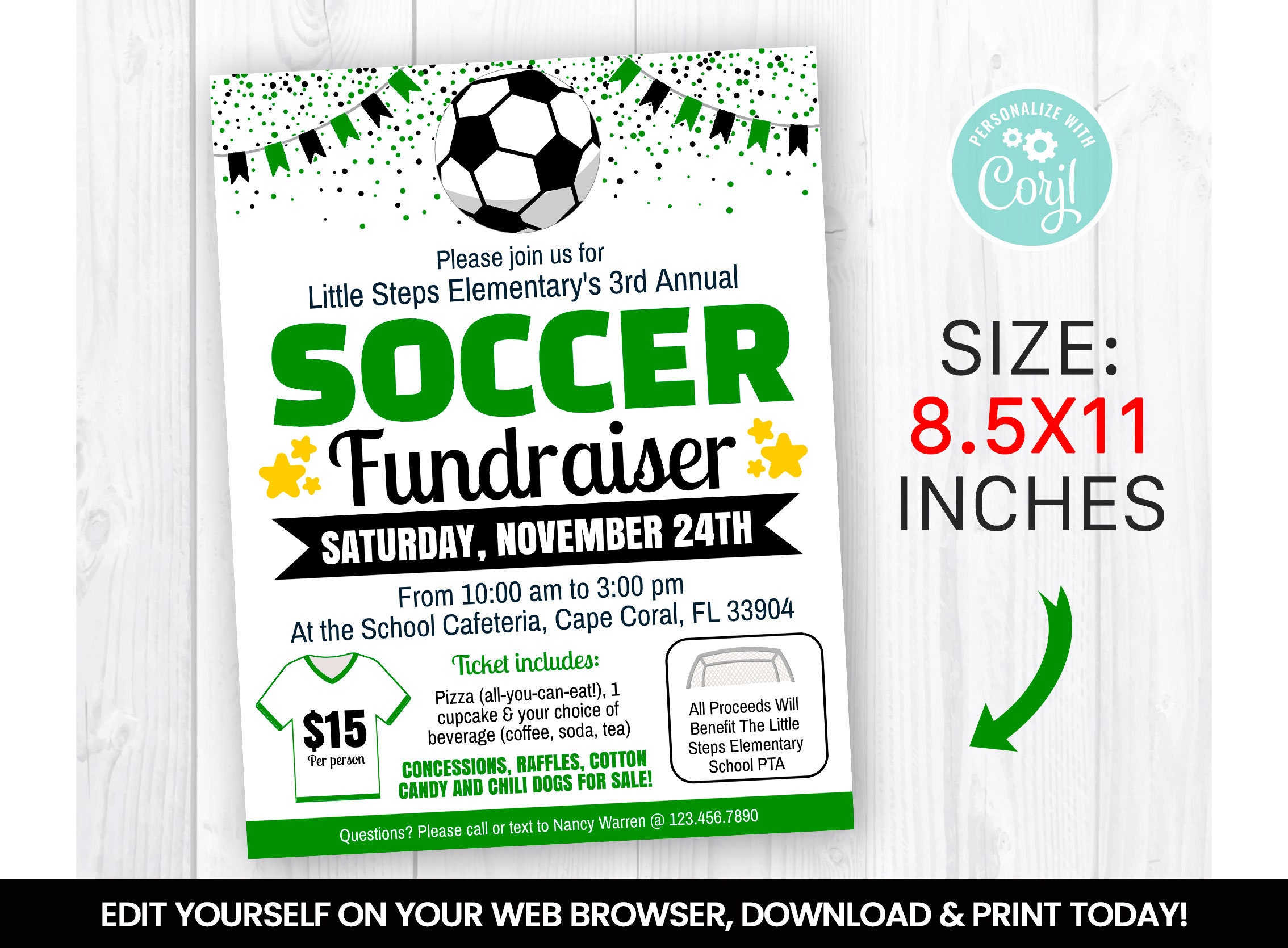 EDITABLE Soccer Fundraiser Flyer Template Charity Non Profit - Etsy  Australia