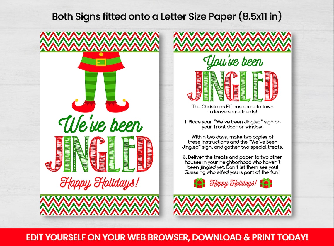 EDITABLE We've Been Jingled Sign You've Been Jingled Etsy