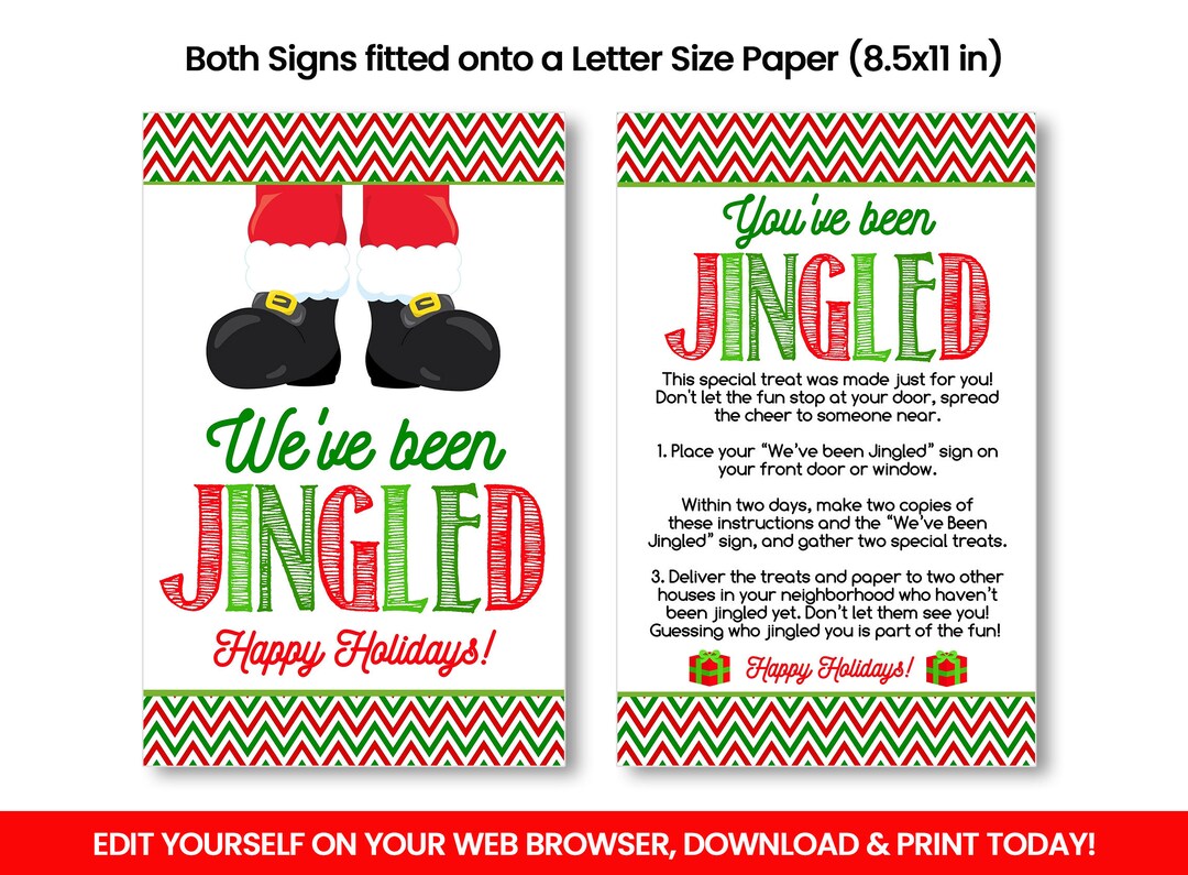 EDITABLE We've Been Jingled Sign, You've Been Jingled, Neighbors ...