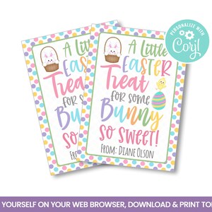 BEWERKBARE Easter Bunny afdrukbare cadeaulabels, Egg Hunt Treat tags ideeën, kinderen, leraar waardering zelf bewerken gunsten, DIRECT TOEGANG