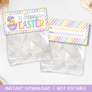 Happy Easter Leckerlibeutel Topper - Küken Design - Geeignet für Kinder und Erwachsene - PDF Instant Download.