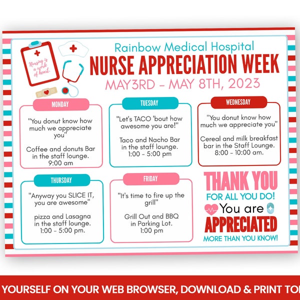 Nursing Home Appreciation Calendar Etsy