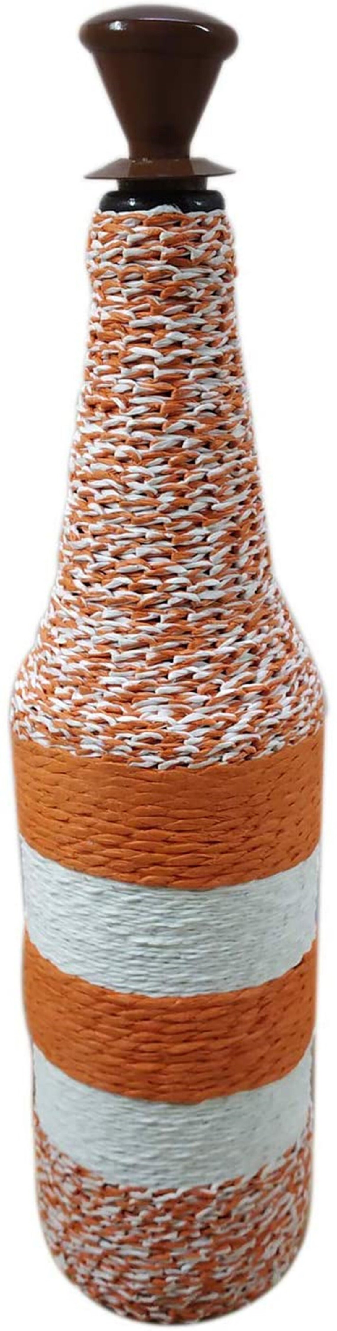 Decorative Glass Bottle Flower Vase Rafia Thread Wrapped Etsy